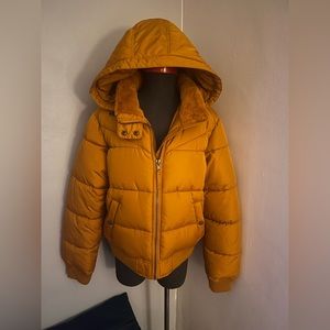 Aeropostale Remixed Down Jacket Size Womens XL in Mustard Yellow!